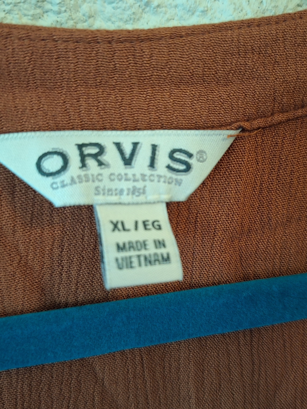 Orvis Women's Rust-Brown Button Front V-Neck Blouse - Picture 2 of 6